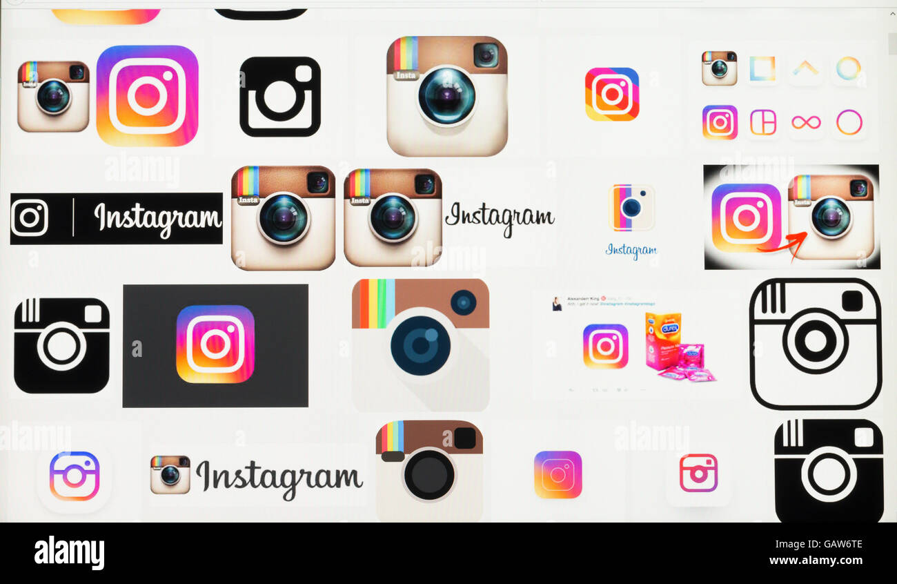 Capture d'écran du logo instagram Banque D'Images