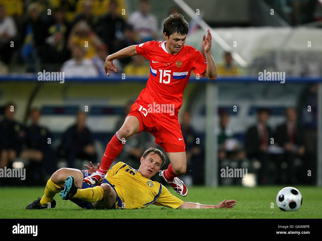 Soccer - Championnat d'Europe de l'UEFA 2008 - Groupe D - Russie / Suède - Stade Tivoli Neu Banque D'Images