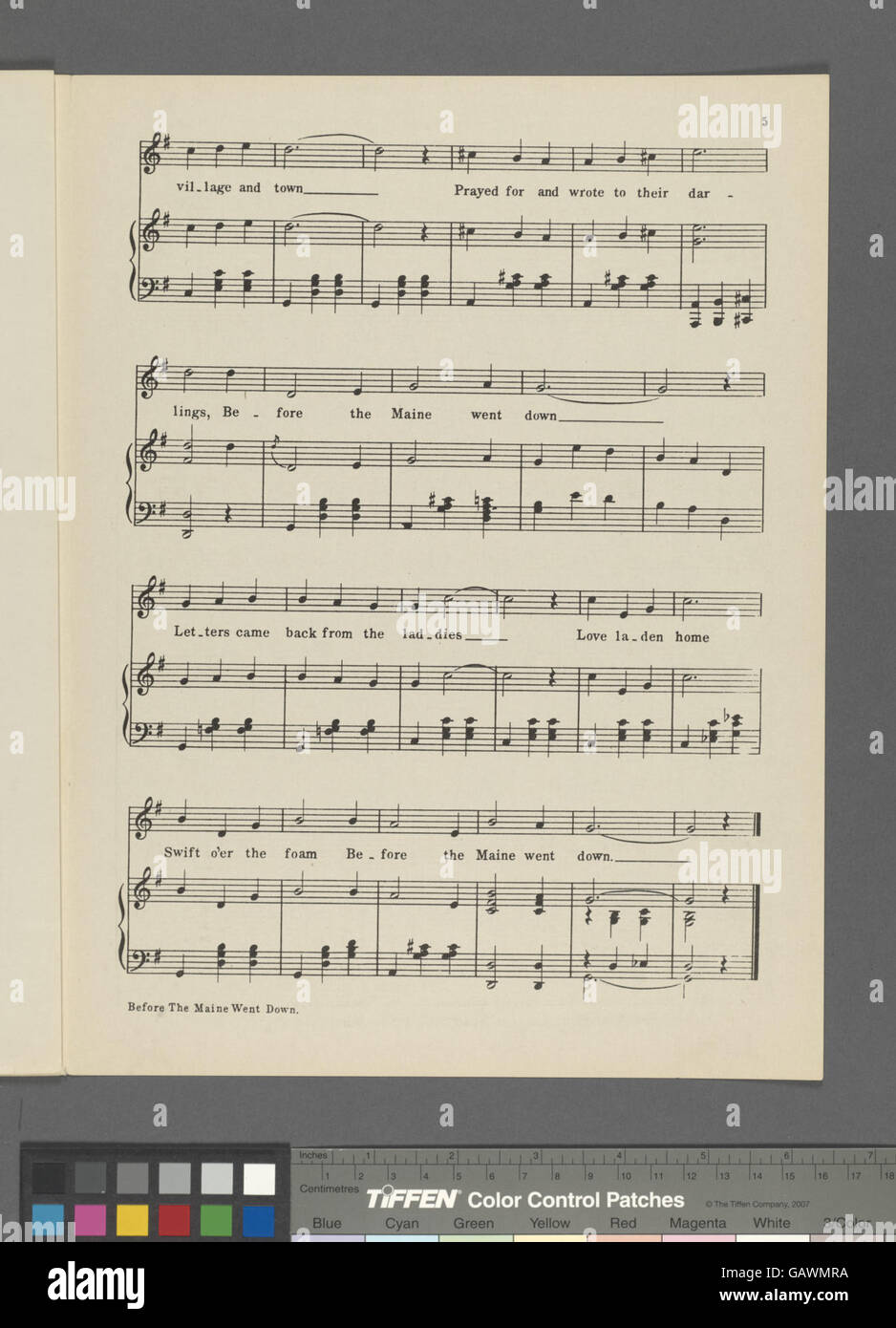 Fait référence à la période précédant l'explosion de l'USS Maine dans le port de la Havane, Cuba, en 1898, qui a conduit à la guerre hispano-américaine. Ce titre invoque probablement les événements qui ont mené à la destruction du navire. Banque D'Images