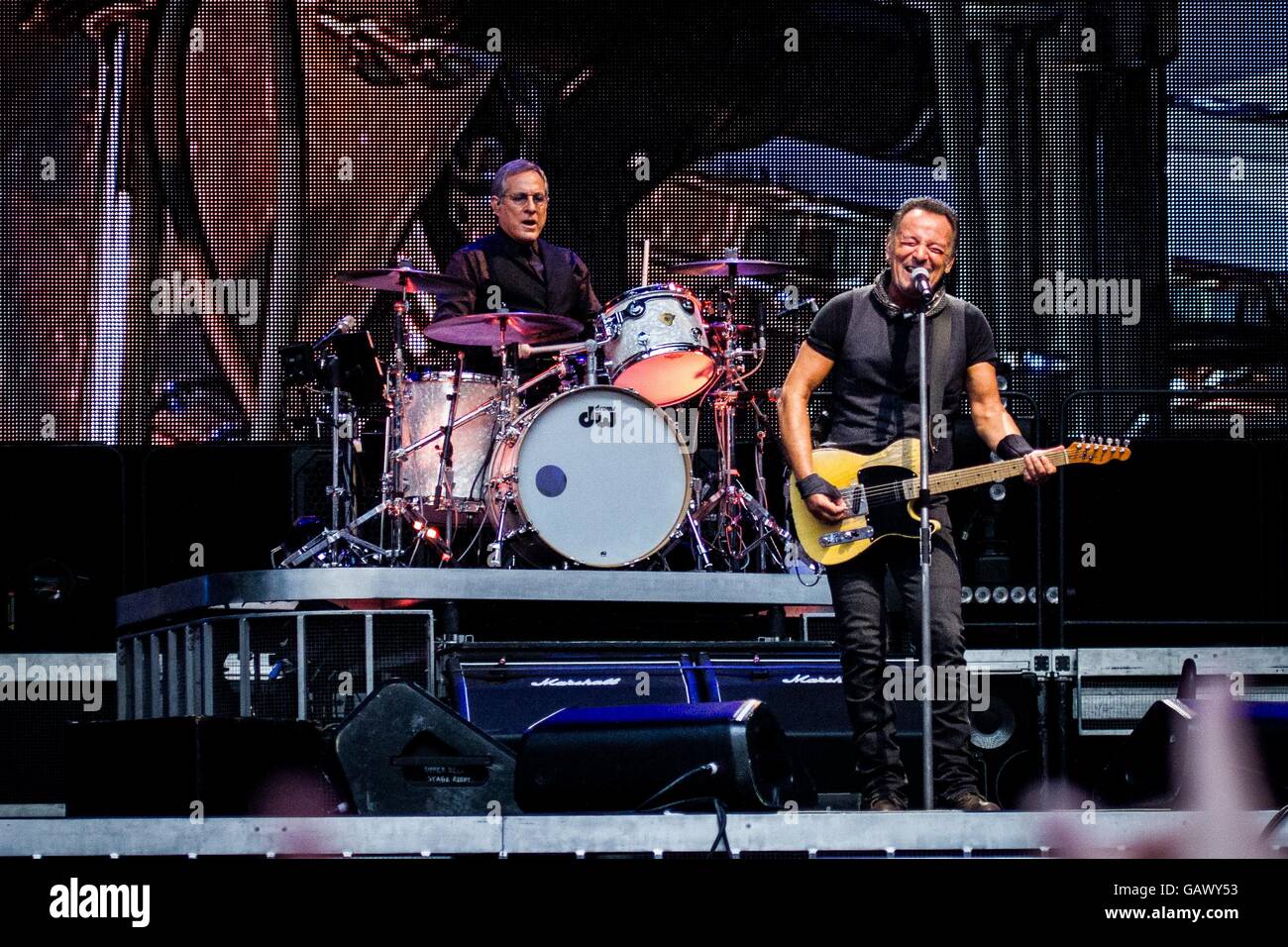 Milan, Italie. 5 juillet, 2016. Bruce Springsteen et le E Street Band en concert à San Siro Crédit : Roberto Finizio/Alamy Live News Banque D'Images