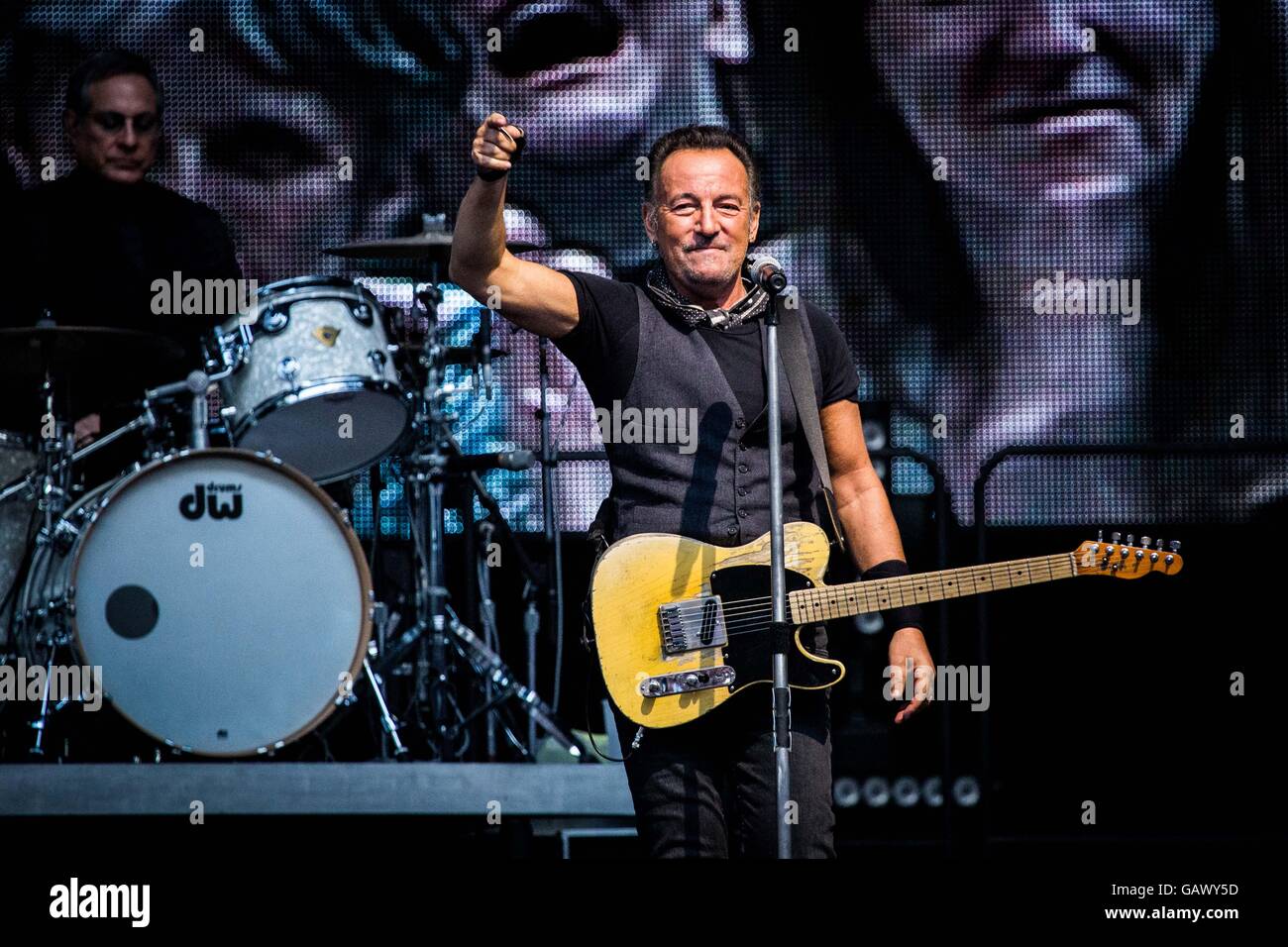 Milan, Italie. 5 juillet, 2016. Bruce Springsteen et le E Street Band en concert à San Siro Crédit : Roberto Finizio/Alamy Live News Banque D'Images