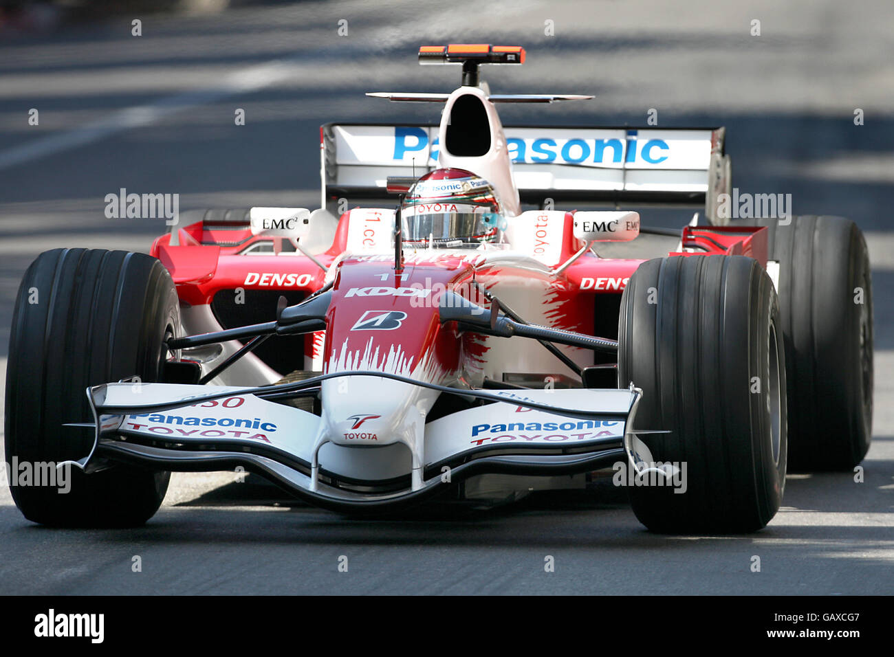 Jarno Trulli de Toyota lors de l'entraînement du jeudi pour le Grand Prix de Monaco, Monaco Banque D'Images