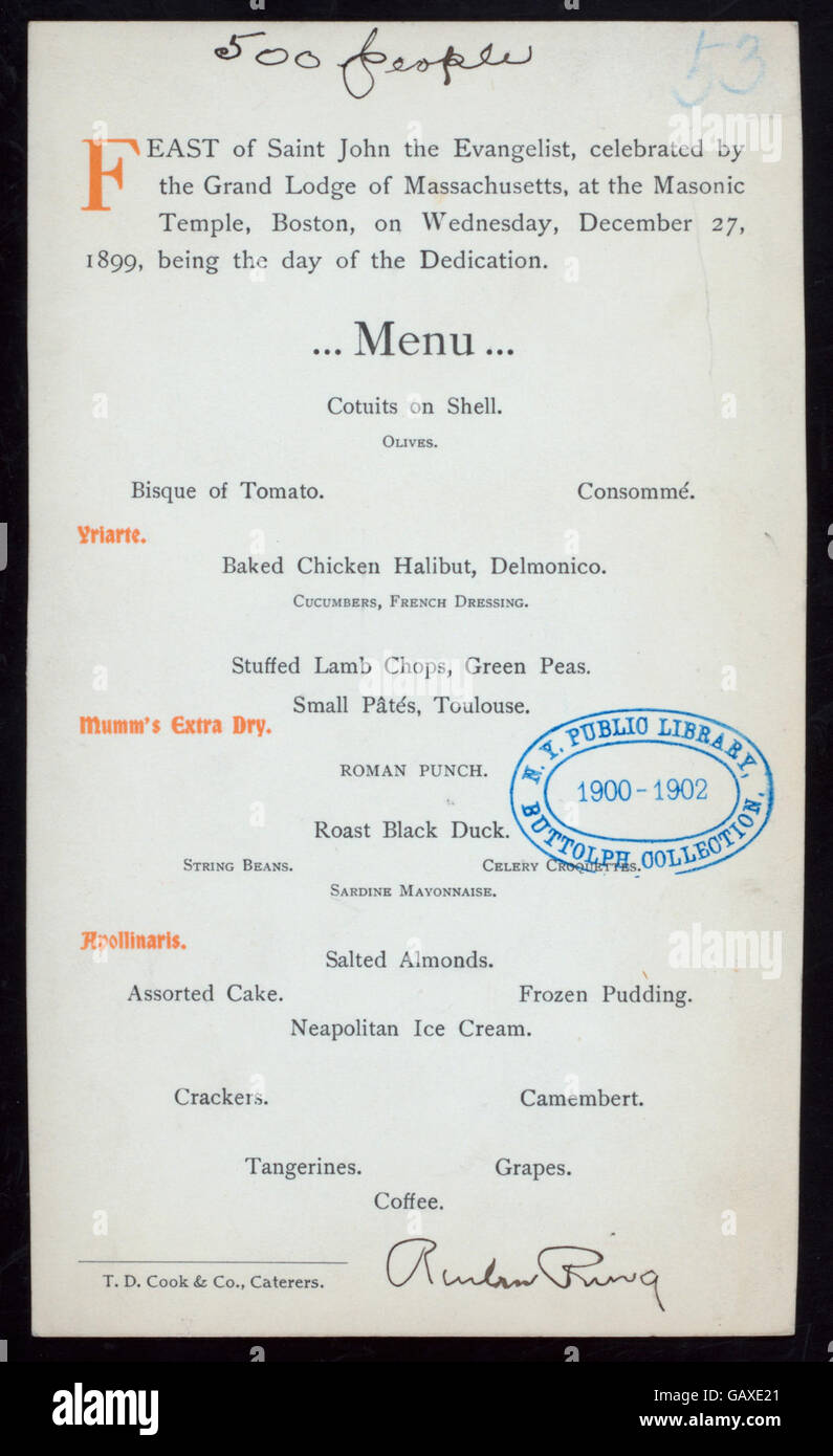 Fête de saint Jean l'Évangéliste (organisé par) GRANDE LOGE DU MASSACHUSETTS (at) Masonic Temple, Boston (MA) (Autres (temple maçonnique) ;) ( Hadès-272031-474999) Banque D'Images