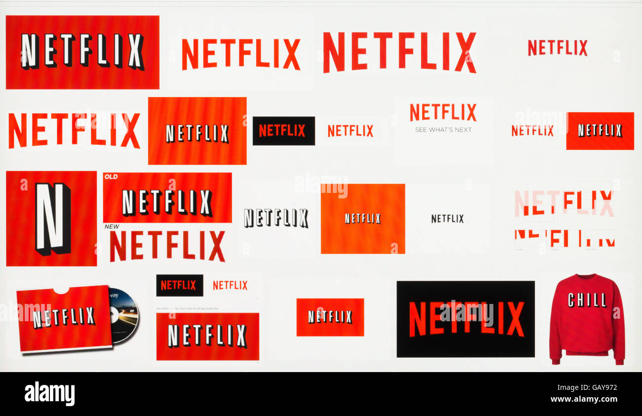 Capture d'écran du logo de Netflix Banque D'Images