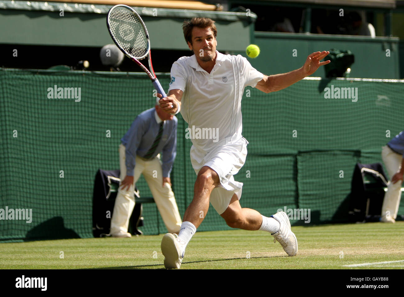 Tennis - Championnat de Wimbledon 2008 - jour six - le All England Club. Tommy Haas en action contre Andy Murray Banque D'Images