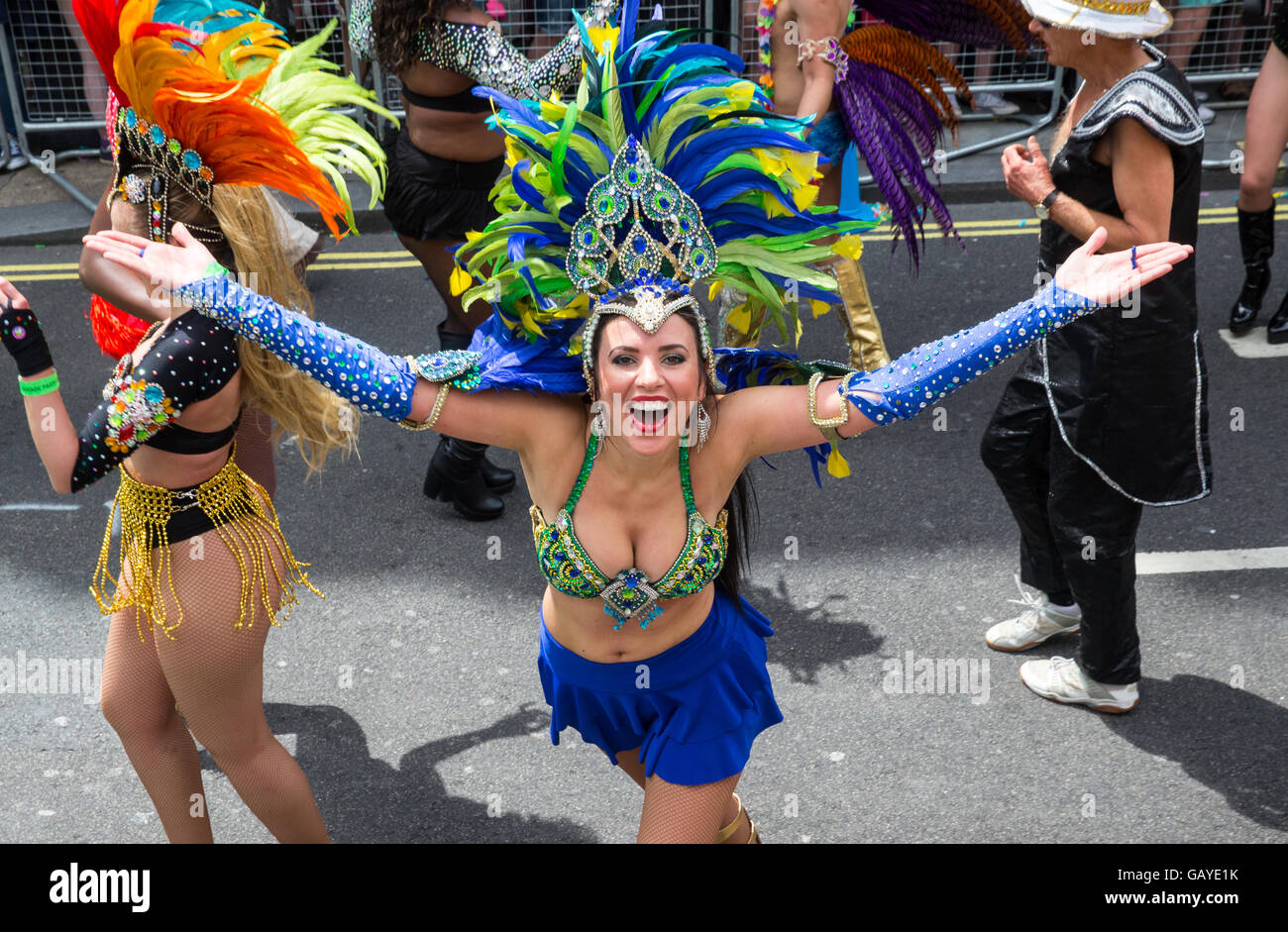 Costumes colorés à la Pride Parade à Londres 2016 Banque D'Images