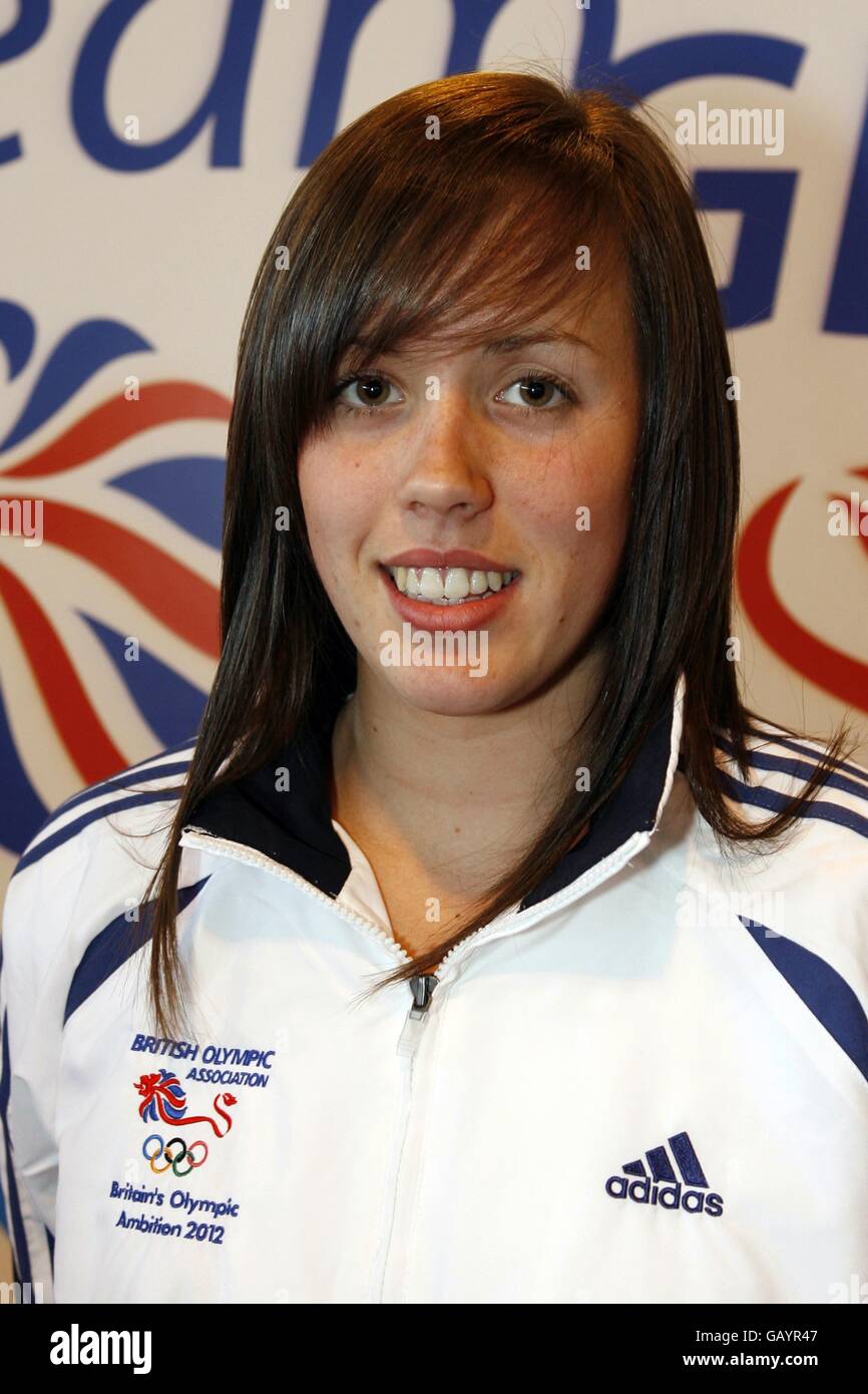 Alice McCall (natation - eau libre) lors du lancement de l'ambition olympique britannique 2012 au Pavillon, NEC, Birmingham. Banque D'Images