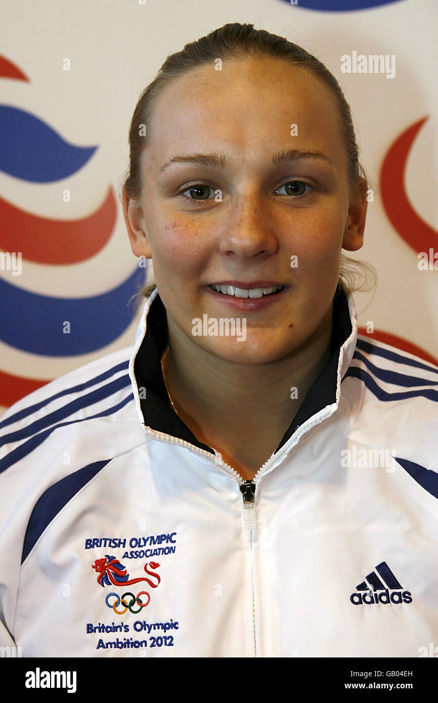 Katie Hamilton (plongée sous-marine) lors du lancement de l'ambition olympique britannique 2012 au Pavillon, NEC, Birmingham. Banque D'Images