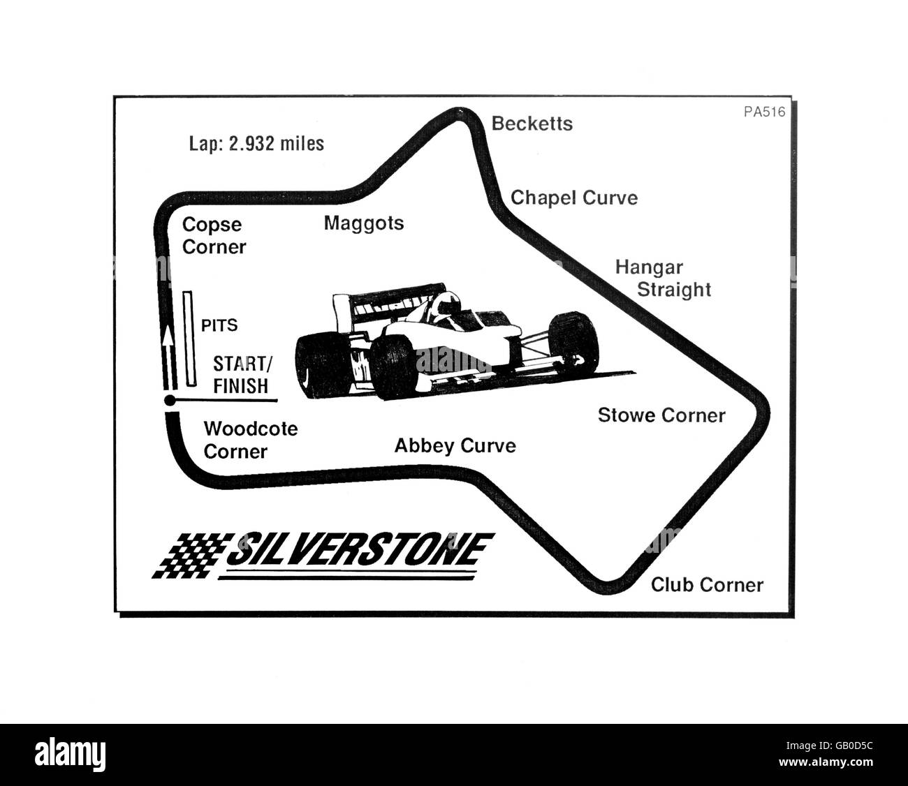 Le circuit de Silverstone dans le Northamptonshire, où le Grand Prix britannique de Formule 1 a lieu le dimanche 12 juillet. Banque D'Images