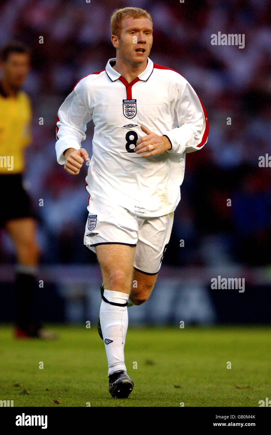 Soccer - Championnat d'Europe 2004 qualificateur - Groupe sept - Angleterre / Slovaquie. Paul Scholes, Angleterre Banque D'Images