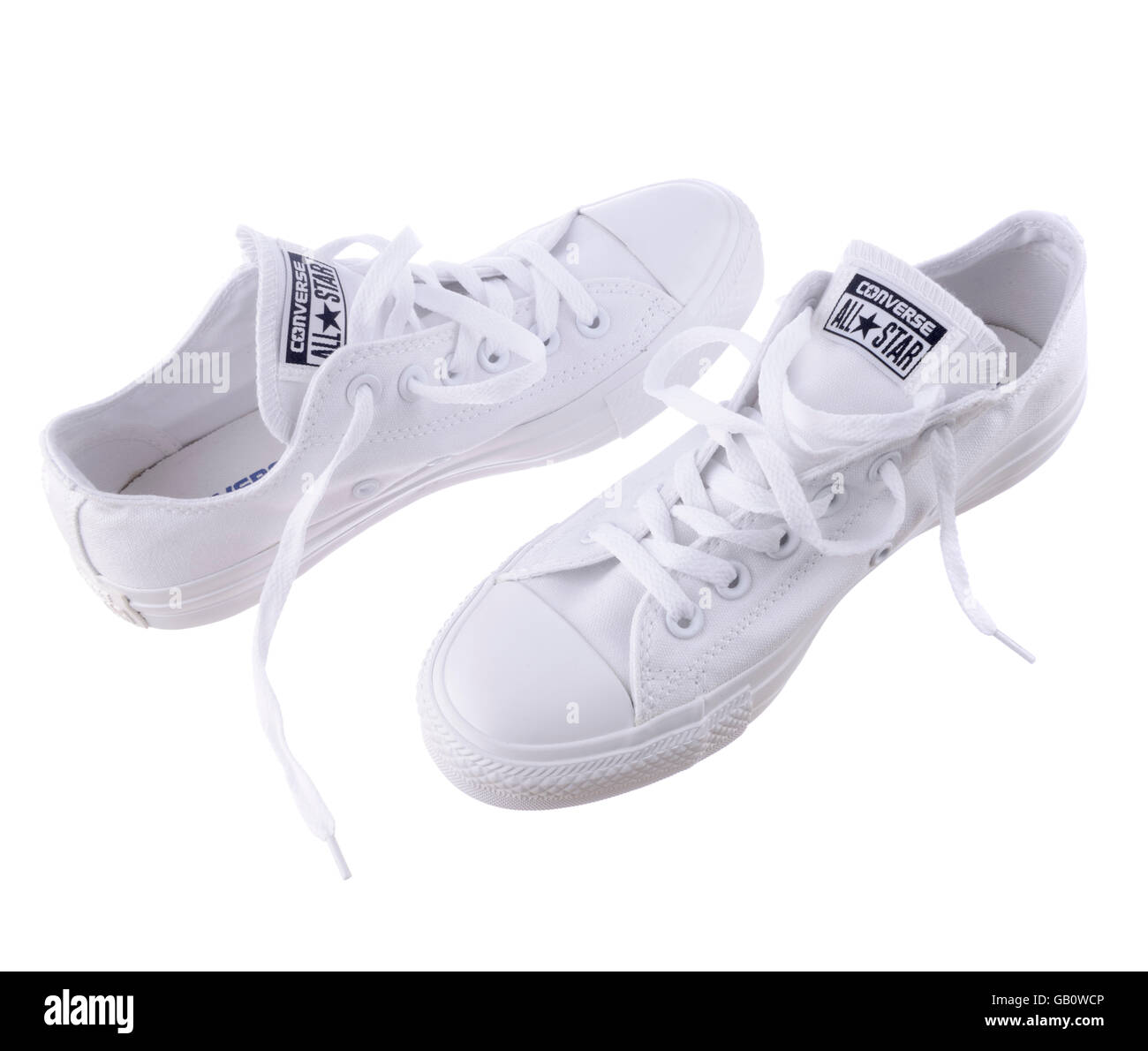 Paire de Converse Chuck Taylor blanc chaussures All Star Banque D'Images