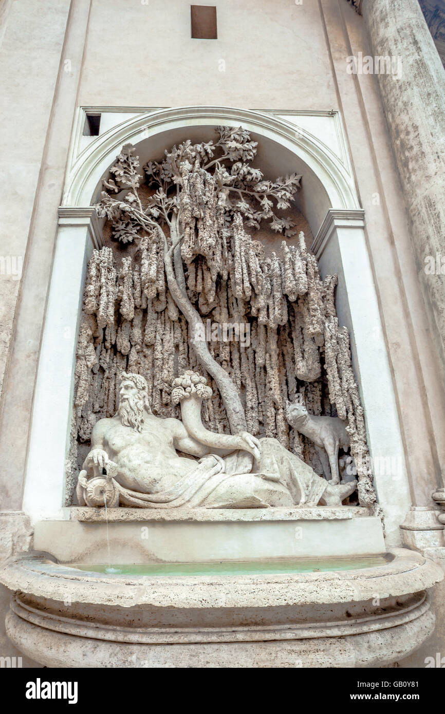 Fontaine Tevere à Rome Banque D'Images