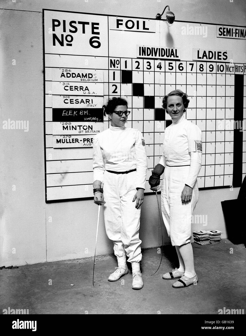 Jeux Olympiques de Londres 1948 - Escrime - Wembley - Palais de l'ingénierie Banque D'Images