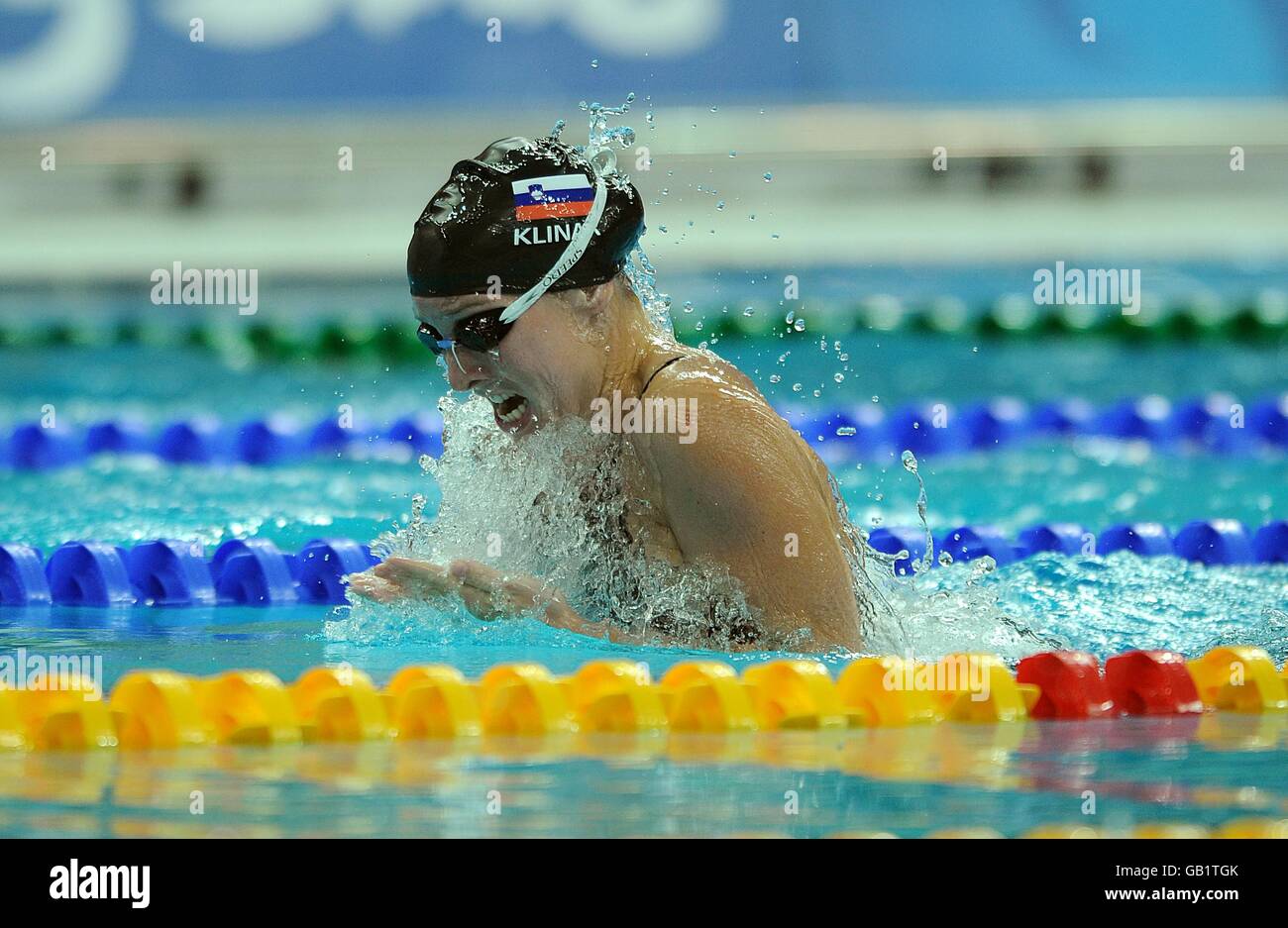 Jeux Olympiques - Jeux Olympiques de Beijing 2008 - troisième jour.Anja Klinar de Slovénie pendant la chaleur 2 de la femme 200m medley individuel Banque D'Images