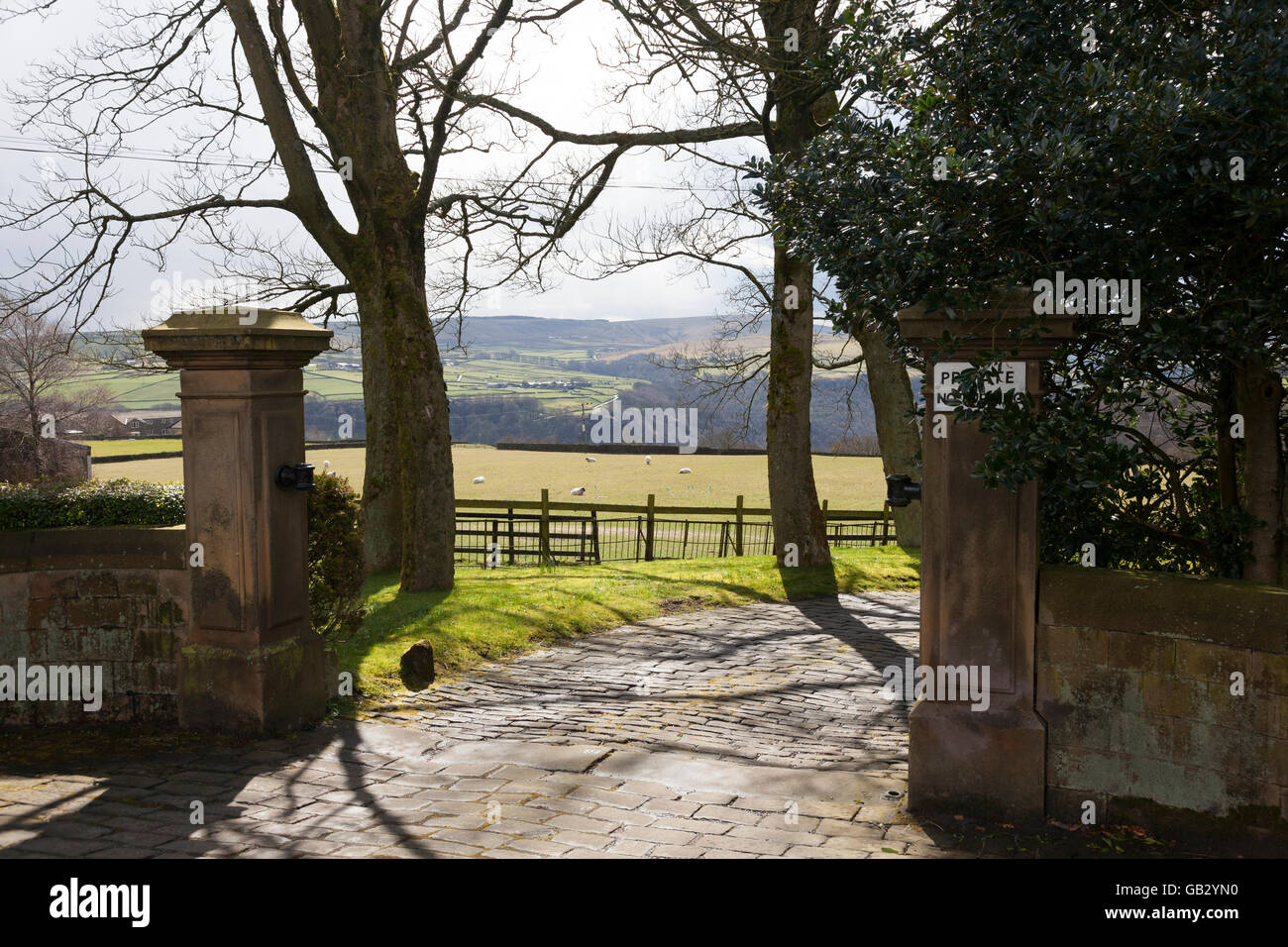 Vue sur la vallée de Calder, Heptonstall, West Yorkshire Banque D'Images