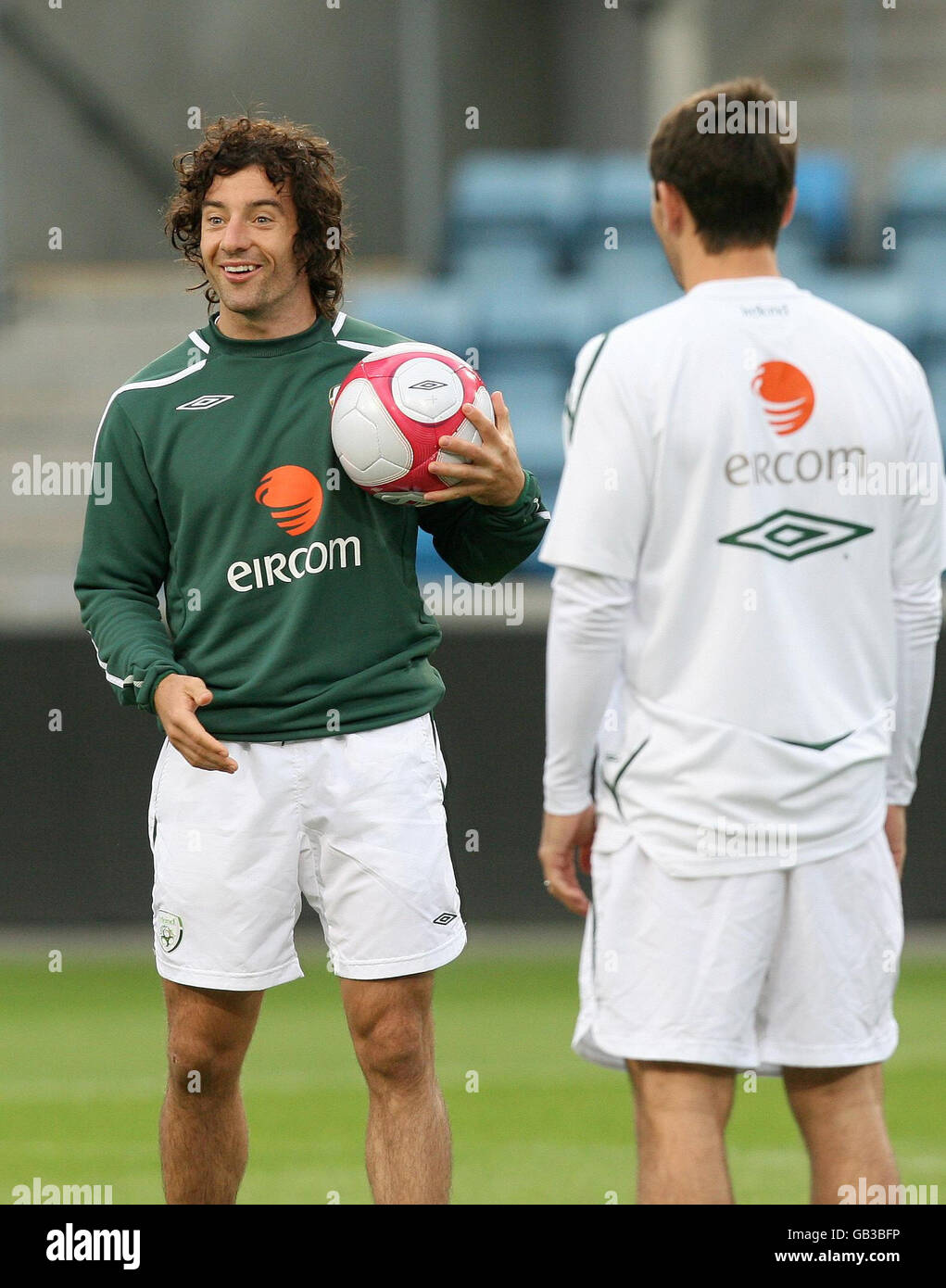 Stephen Hunt, de la République d'Irlande, lors d'une session de formation au stade Ullevaal, Oslo, Norvège. Banque D'Images