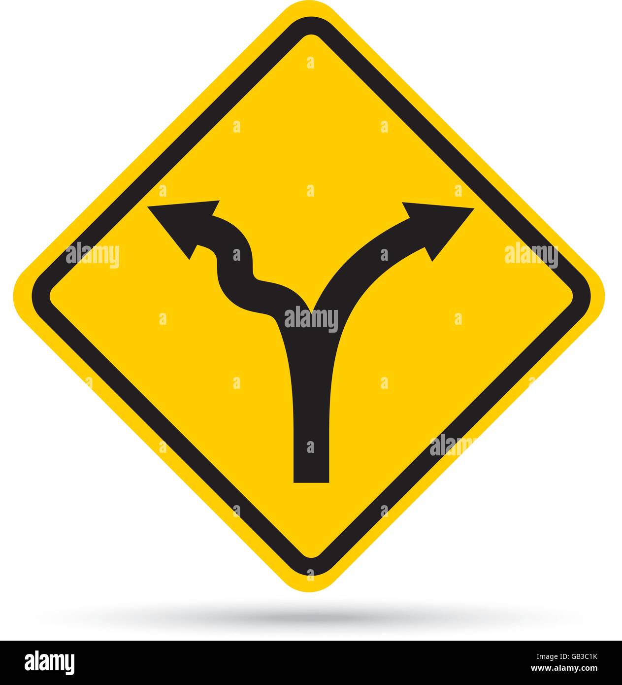 Résumé Le panneau de signalisation indiquant que carrefour à venir - facile ou difficile Illustration de Vecteur