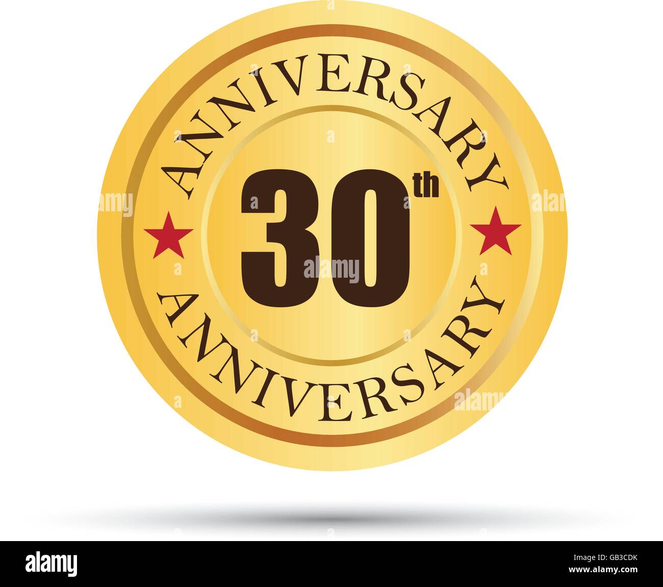 Badge d'or logo anniversaire 30 ans Illustration de Vecteur