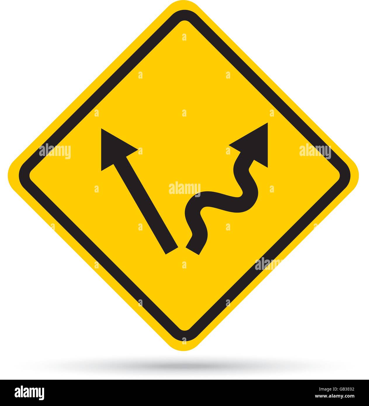 Résumé Le panneau de signalisation indiquant que carrefour à venir - facile ou difficile Illustration de Vecteur