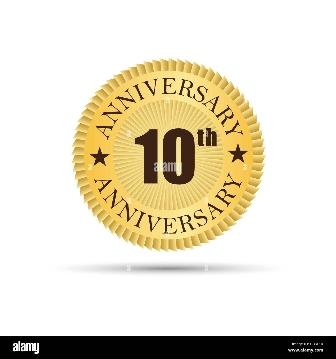 L Etiquette D Or Logo Anniversaire 10 Ans Badge Image Vectorielle Stock Alamy