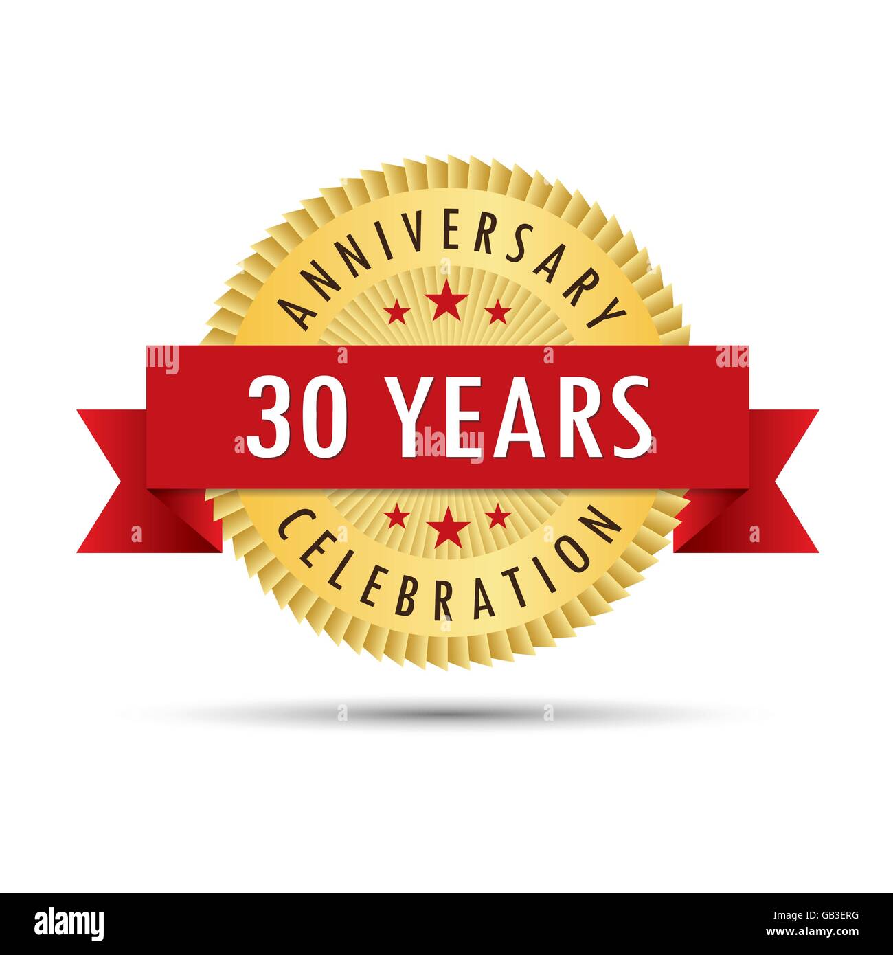 Trente ans Anniversaire, Célébration du 30e anniversaire badge or logo icône vector graphic design Illustration de Vecteur