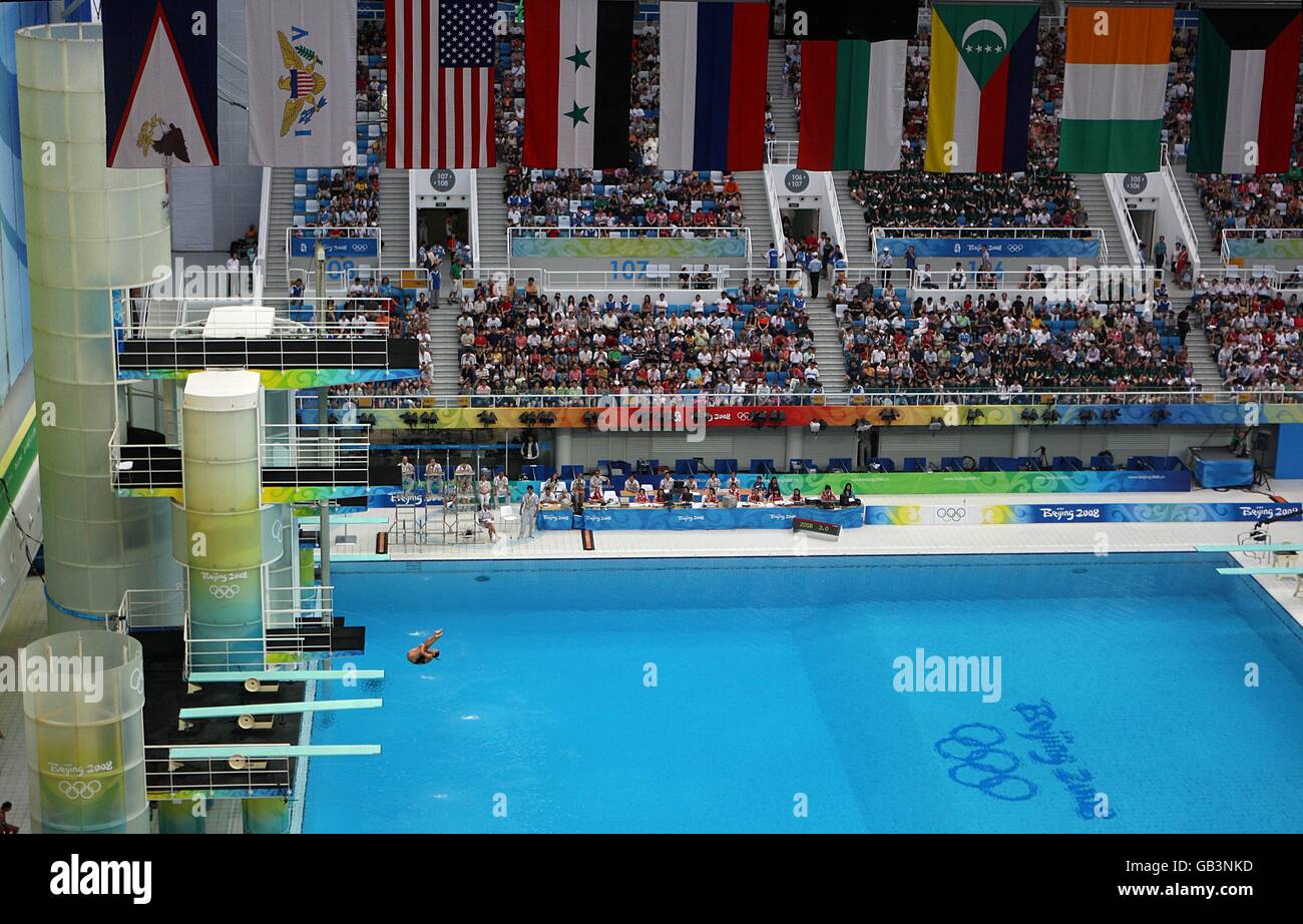 Vue générale du Centre aquatique national des Jeux Olympiques de 2008 à Beijing, en Chine. Banque D'Images