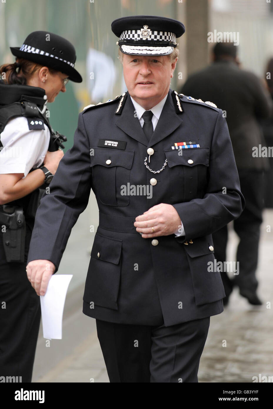 Le commissaire de la Police métropolitaine, Sir Ian Blair, conférence de presse Banque D'Images