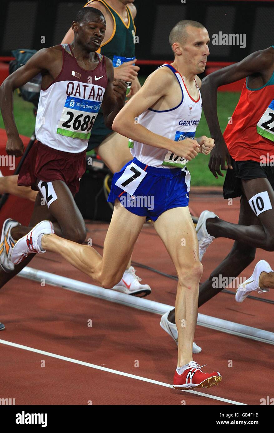 Jeux Olympiques - Jeux Olympiques de Beijing 2008 - onzième jour.Andy Baddeley, de Grande-Bretagne, lors de la finale masculine de 1500m au stade national, lors des Jeux Olympiques de Beijing en 2008. Banque D'Images