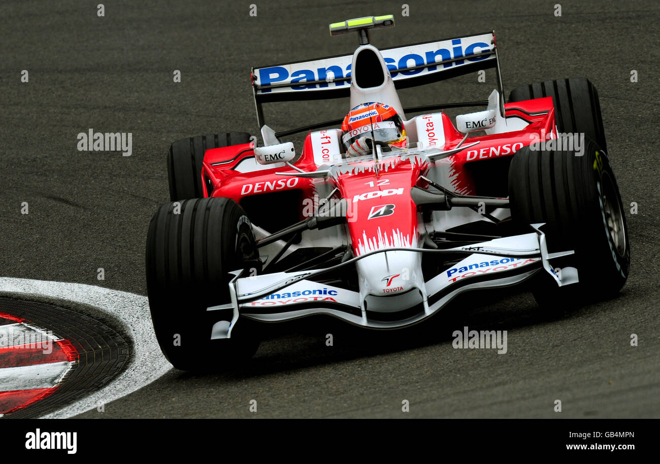 Timo Glock de Toyota lors de la session de qualification du Grand Prix de Belgique au Spa Francorchamps, Belgique. Banque D'Images