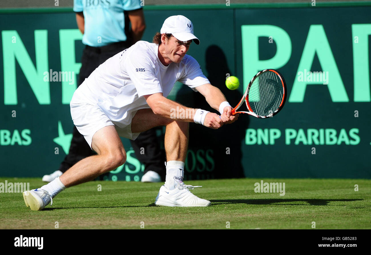 Tennis - Coupe Davis - Groupe Mondial - Championnat 2008 - Grande Bretagne / Autriche - Jour trois - Le All England Lawn Tennis Club Banque D'Images