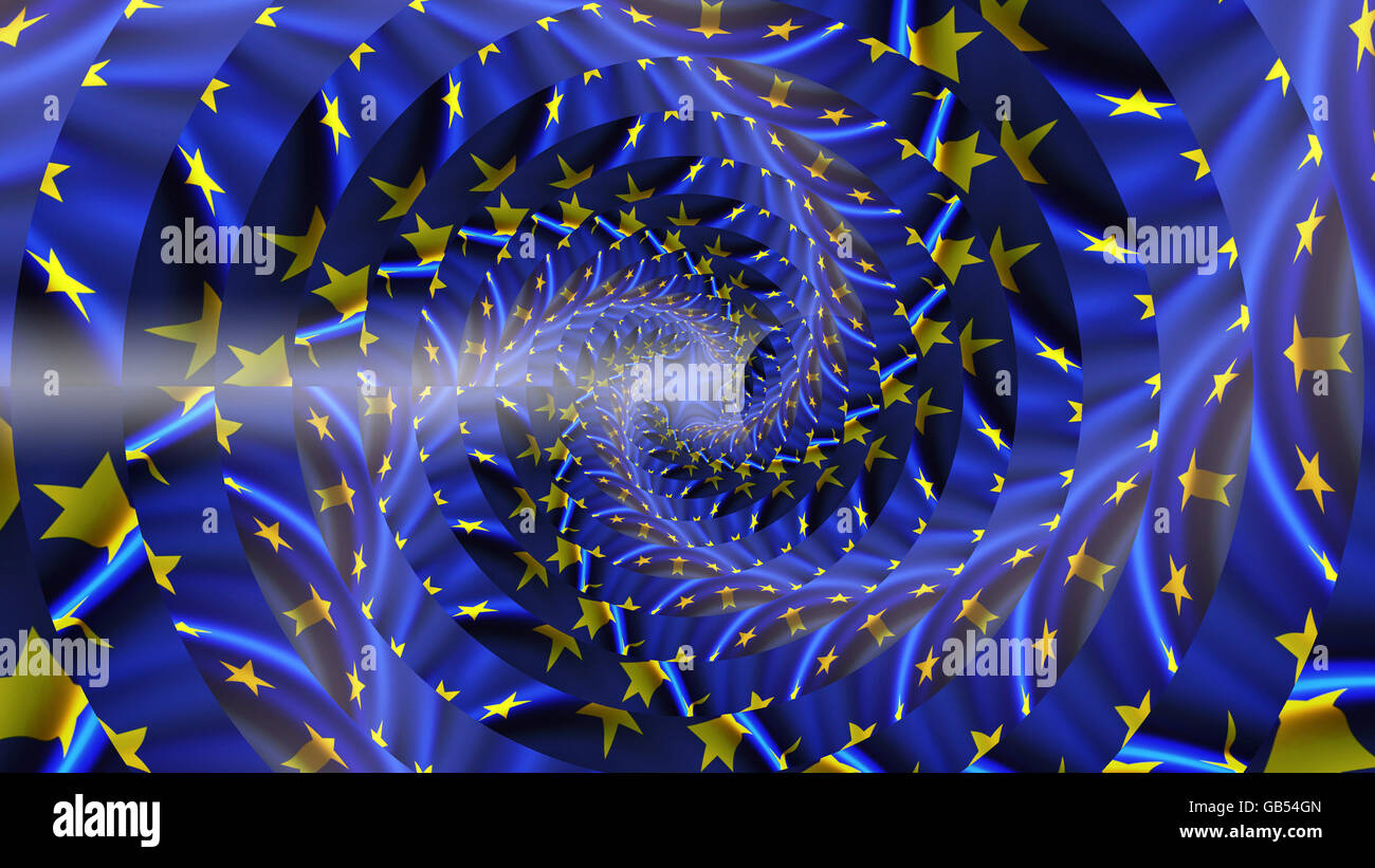 Drapeau de l'Union européenne. L'effet Droste. Banque D'Images