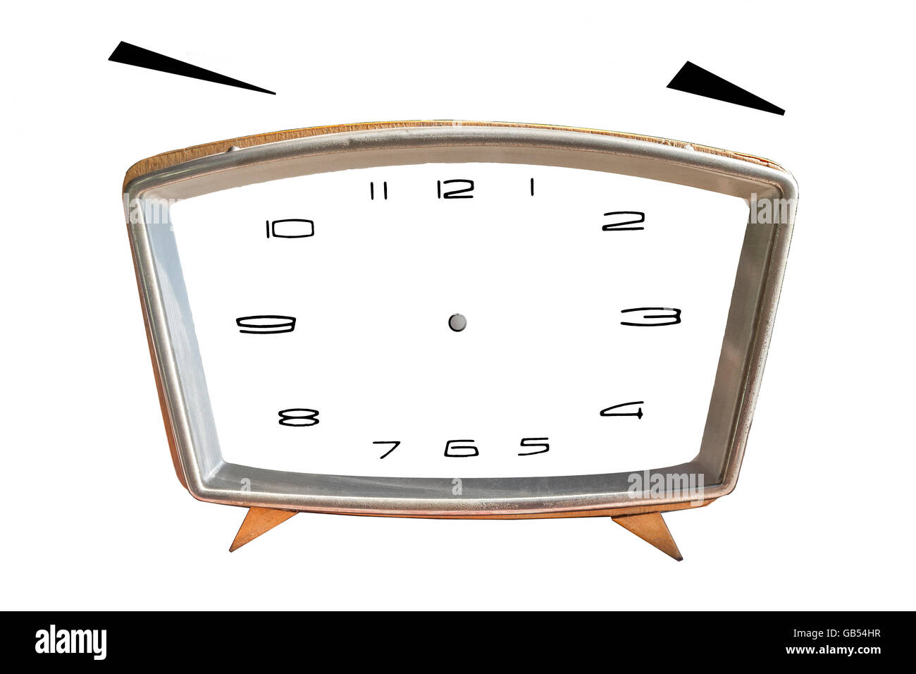 Blank horloge avec l'heure, des minutes isolé sur fond blanc. Juste la valeur de votre temps Banque D'Images