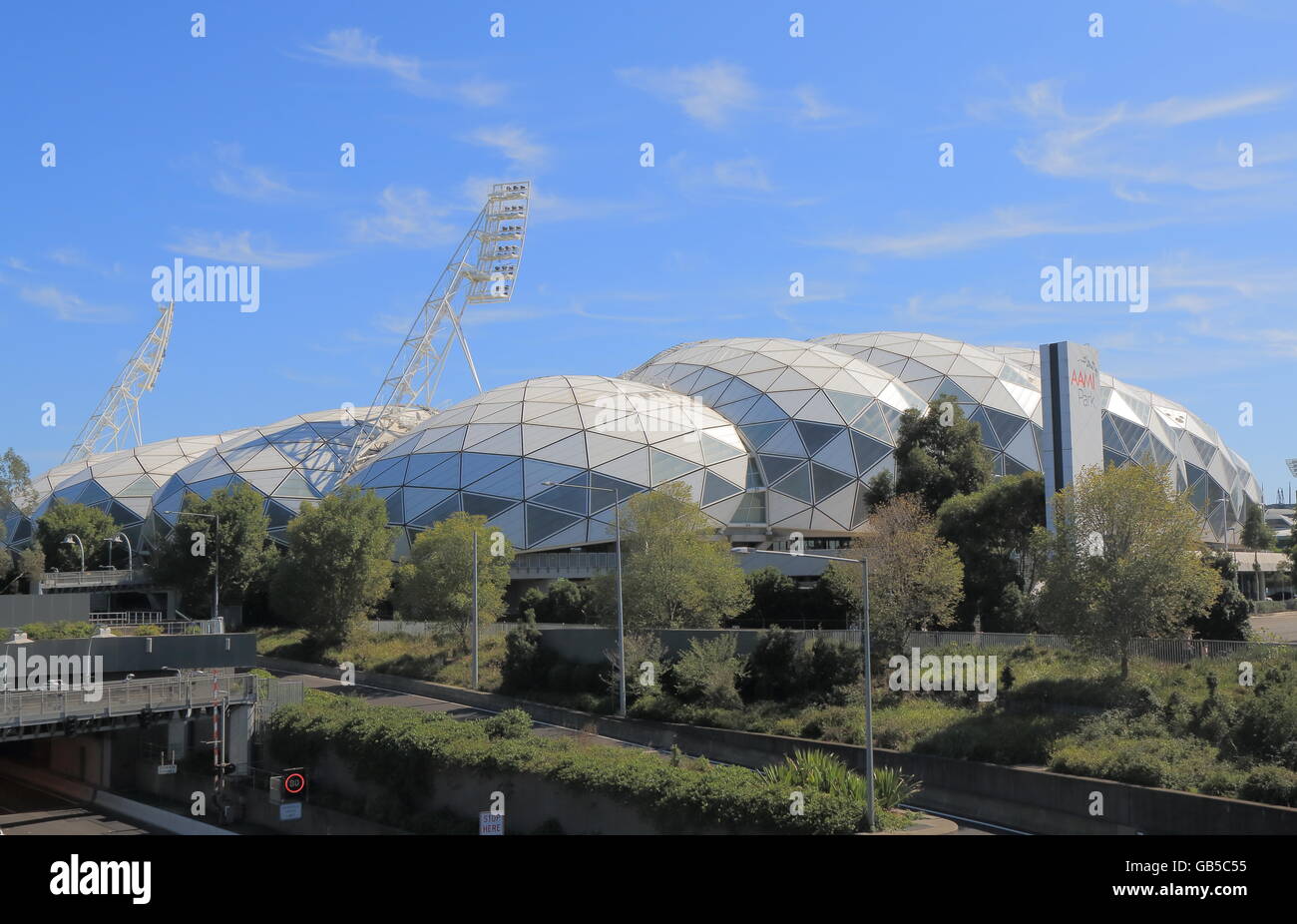 Le stade AAMI park, Melbourne, premier grand stade rectangulaire construit à cet effet. Banque D'Images