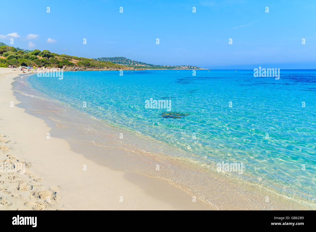 La Mer Dazur De Leau Sur La Plage De Saleccia Près De