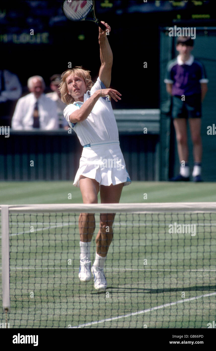 Tennis - Wimbledon - Simple dames - Final - Martina Navratilova v Chris Evert Lloyd Banque D'Images