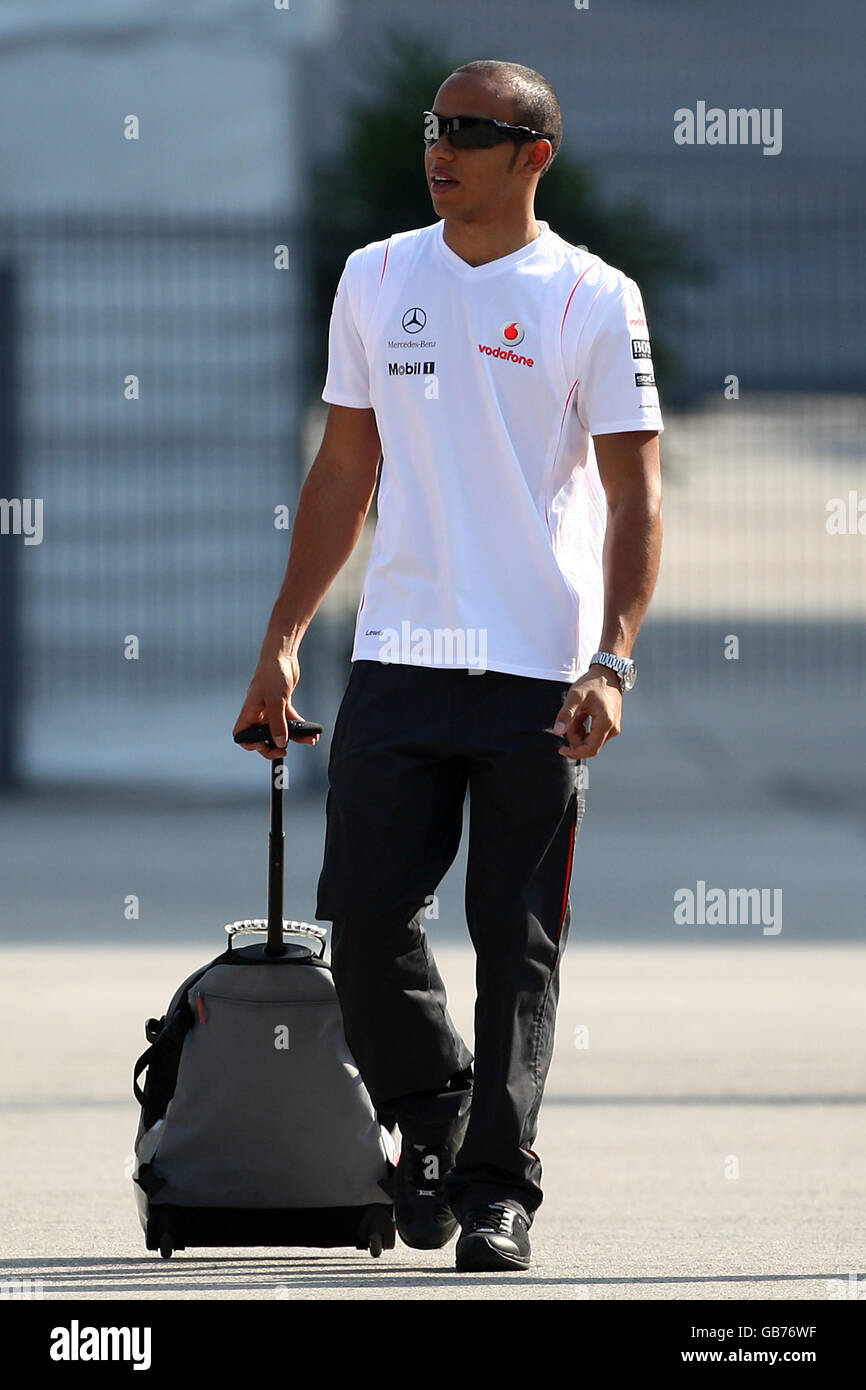 Lewis Hamilton, pilote Mercedes de McLaren, au circuit international de Shanghai, en Chine. Banque D'Images