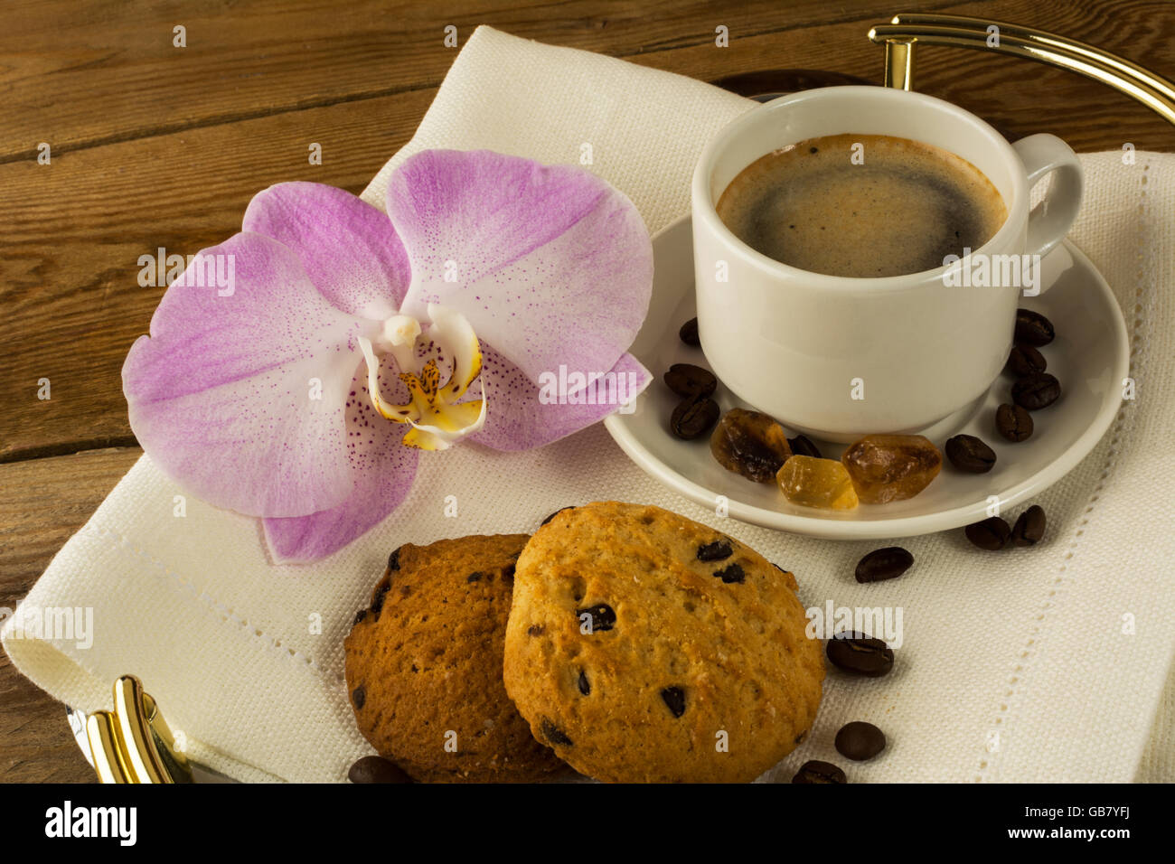 Tasse à café et des cookies. Tasse de café. Pause café. Le café du matin. Tasse de café Banque D'Images