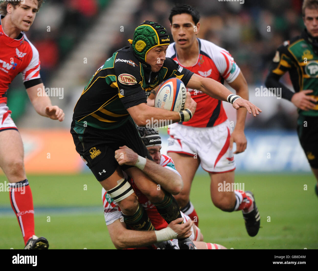 Rugby Union - EDF Energy Cup - Pool D - Northampton Saints / Llanelli Scarlets - Franklin Gardens. Bruce Reihana de Northampton Saints Banque D'Images