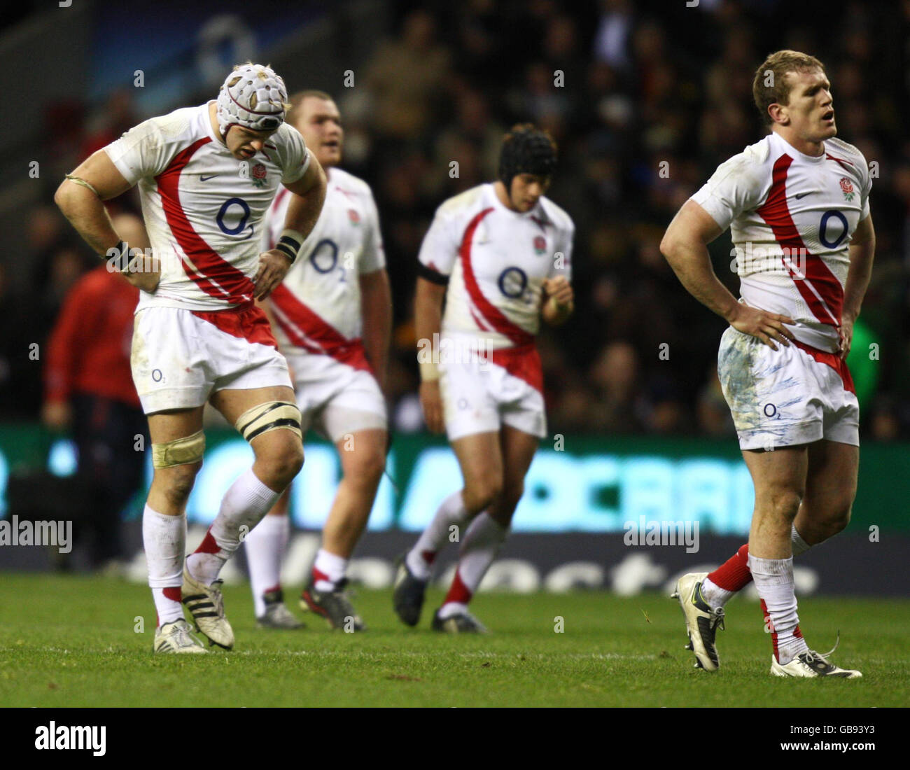 Rugby Union - série Investec Challenge - Angleterre / Afrique du Sud - Twickenham.Les joueurs d'Angleterre réagissent après le match de la série Investec Challenge à Twickenham, Londres. Banque D'Images