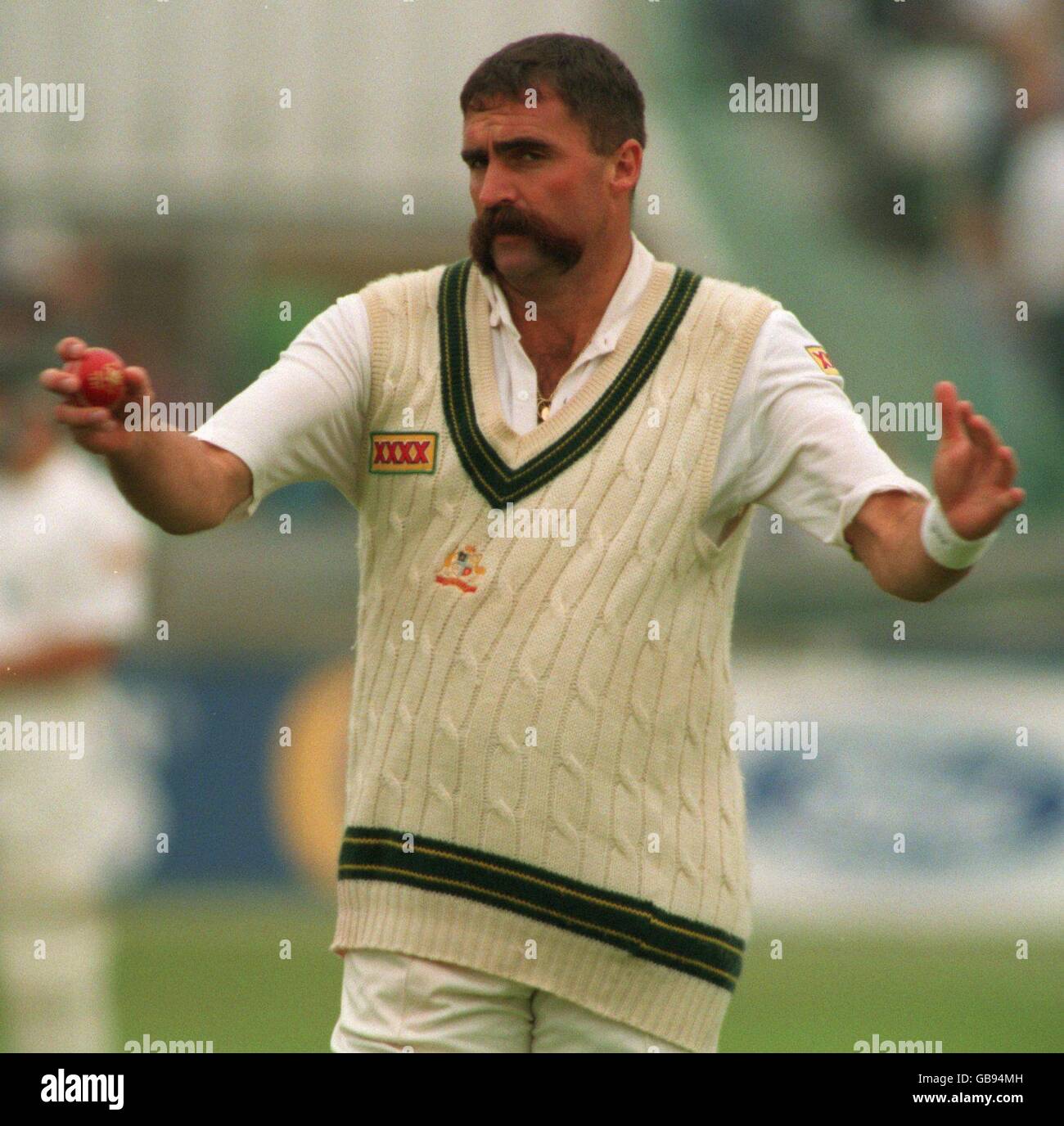 3E MATCH DE CRICKET. MERV HUGHES, AUSTRALIE Banque D'Images