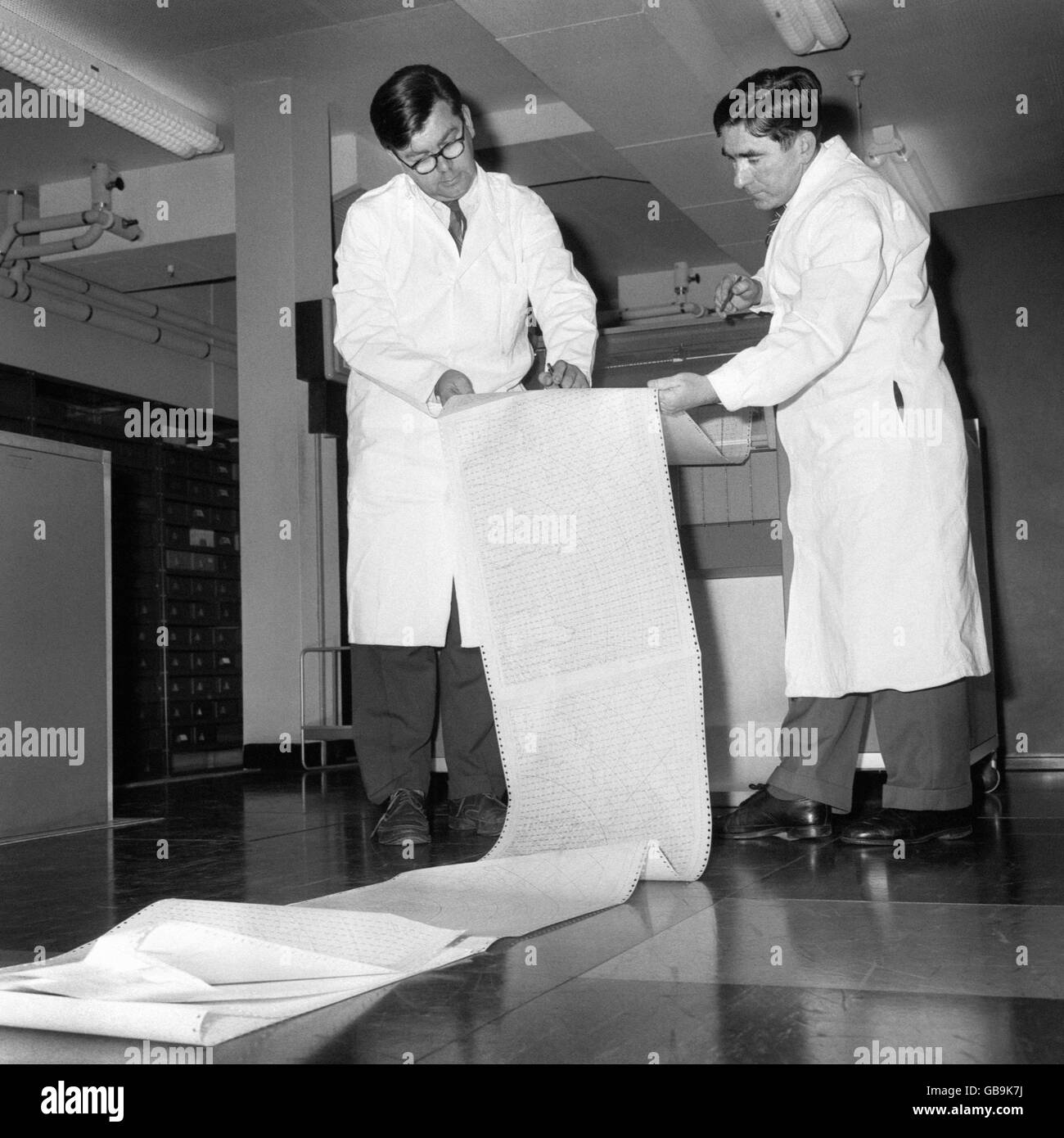 Prévisions météo - Imprimante - Meteorological Office - Bracknell - 1965 Banque D'Images