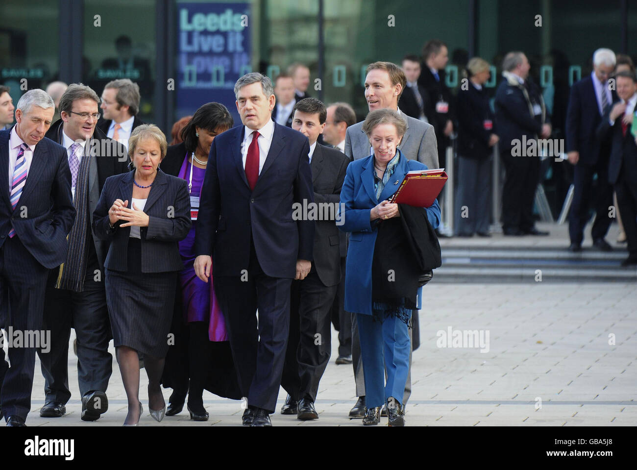 Gordon Brown Leeds visites Banque D'Images