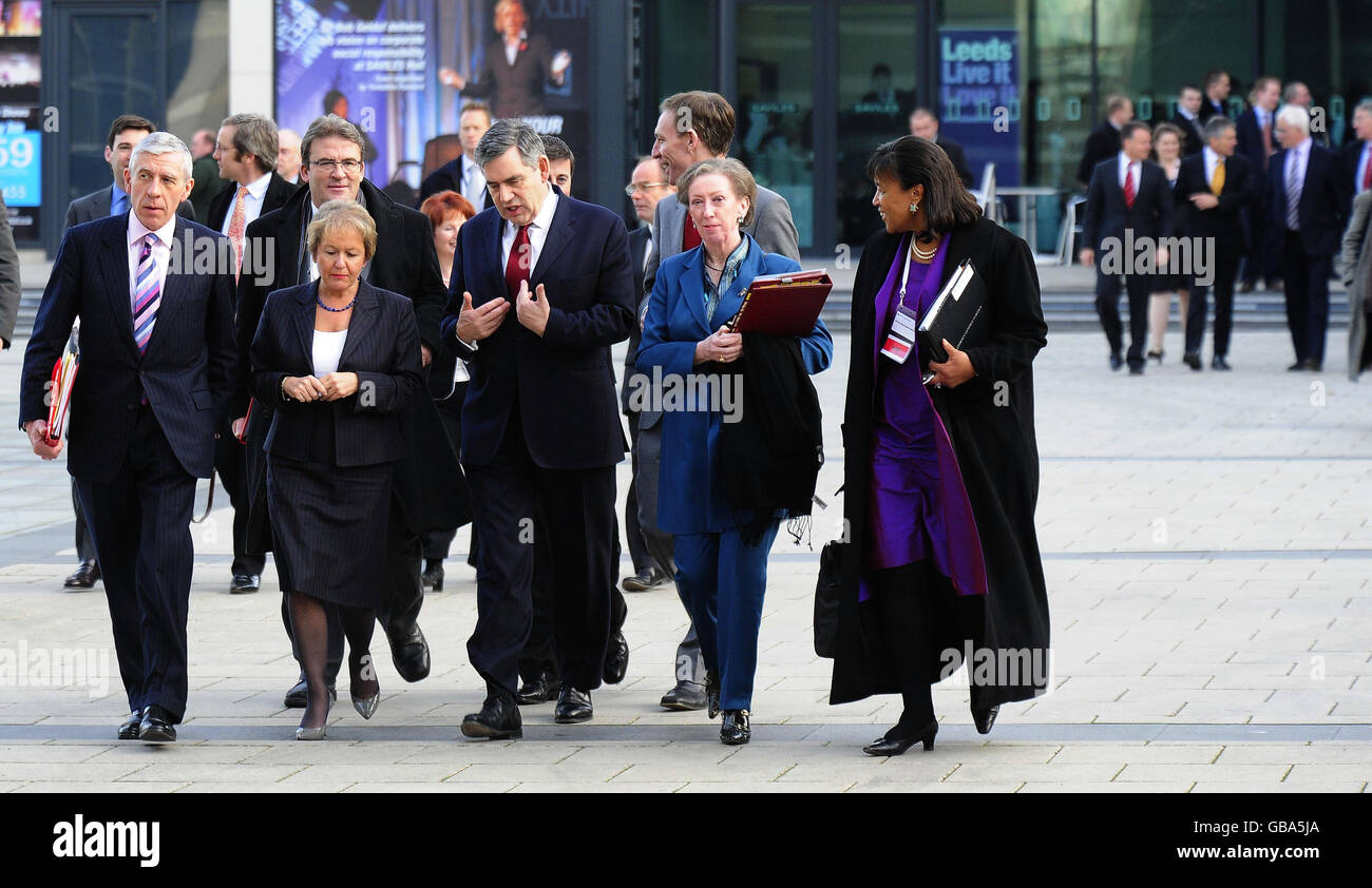 Gordon Brown Leeds visites Banque D'Images