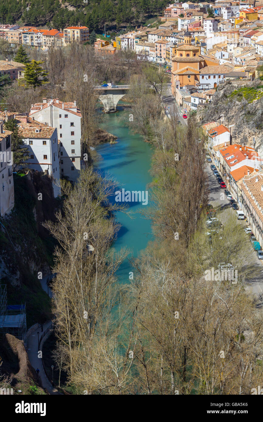 Vue aérienne de la ville monumentale de Cuenca, Espagne Banque D'Images