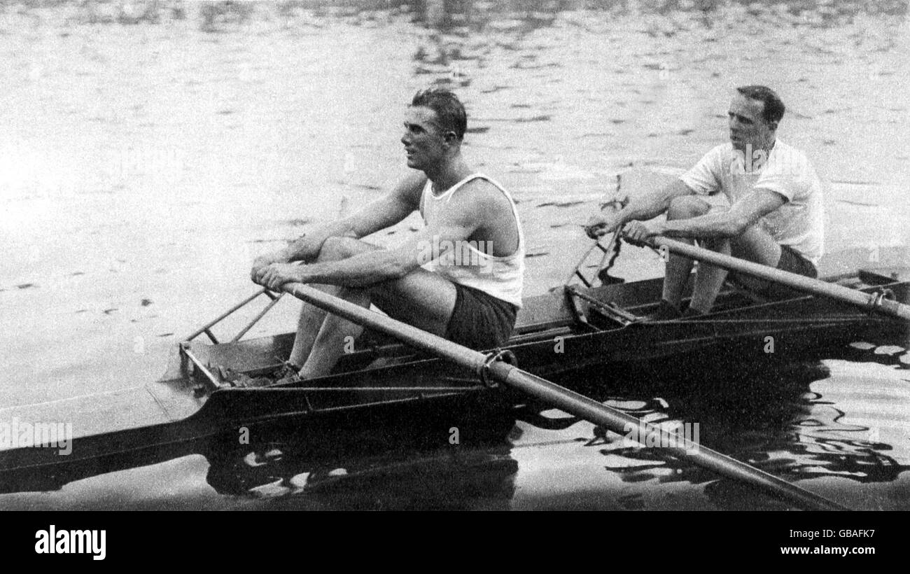 Aviron - Jeux Olympiques d'Anvers 1920 - Deux de couple Banque D'Images