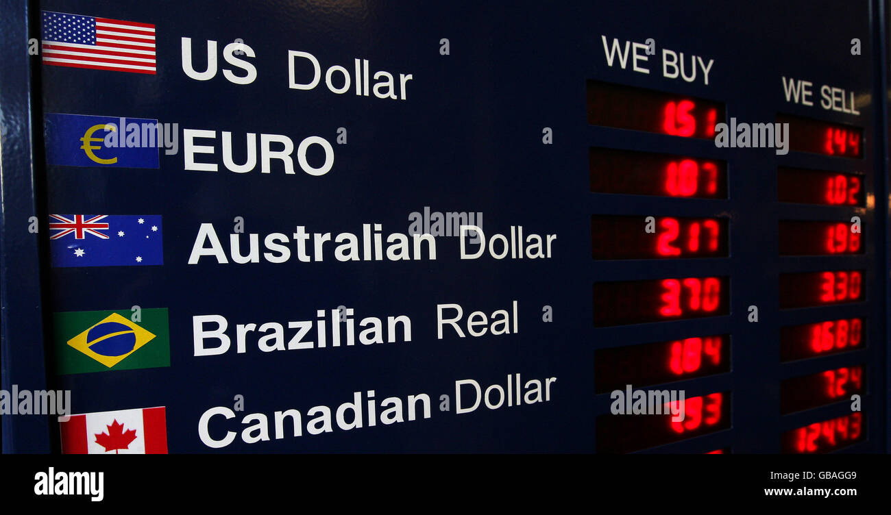 Taux de change Euro Livre sterling Photo Stock - Alamy