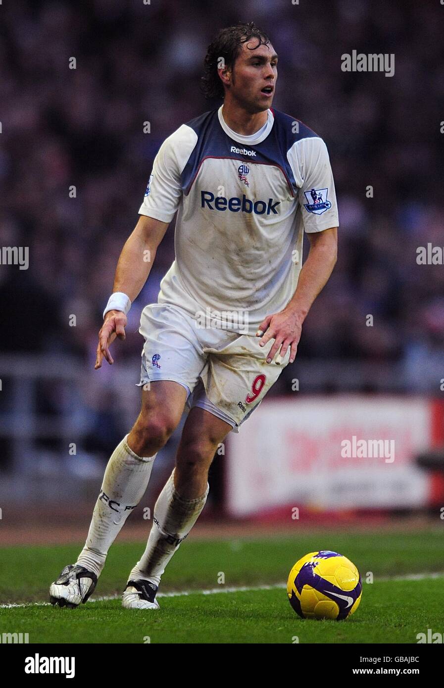 Football - Barclays Premier League - Sunderland / Bolton Wanderers - Stade de lumière.Johan Elmander de Bolton Wanderers. Banque D'Images