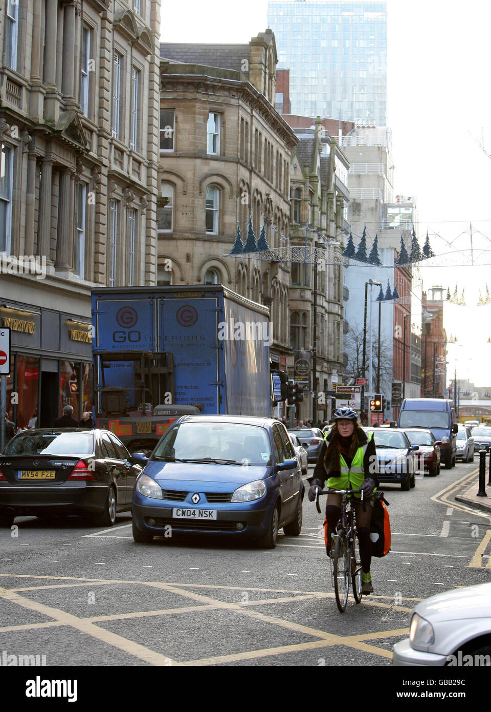 Embouteillages sur Deansgate, Manchester. Les électeurs ont aujourd’hui leur dernière chance de voter lors d’un référendum sur l’introduction d’une taxe de congestion dans le Grand Manchester. Banque D'Images