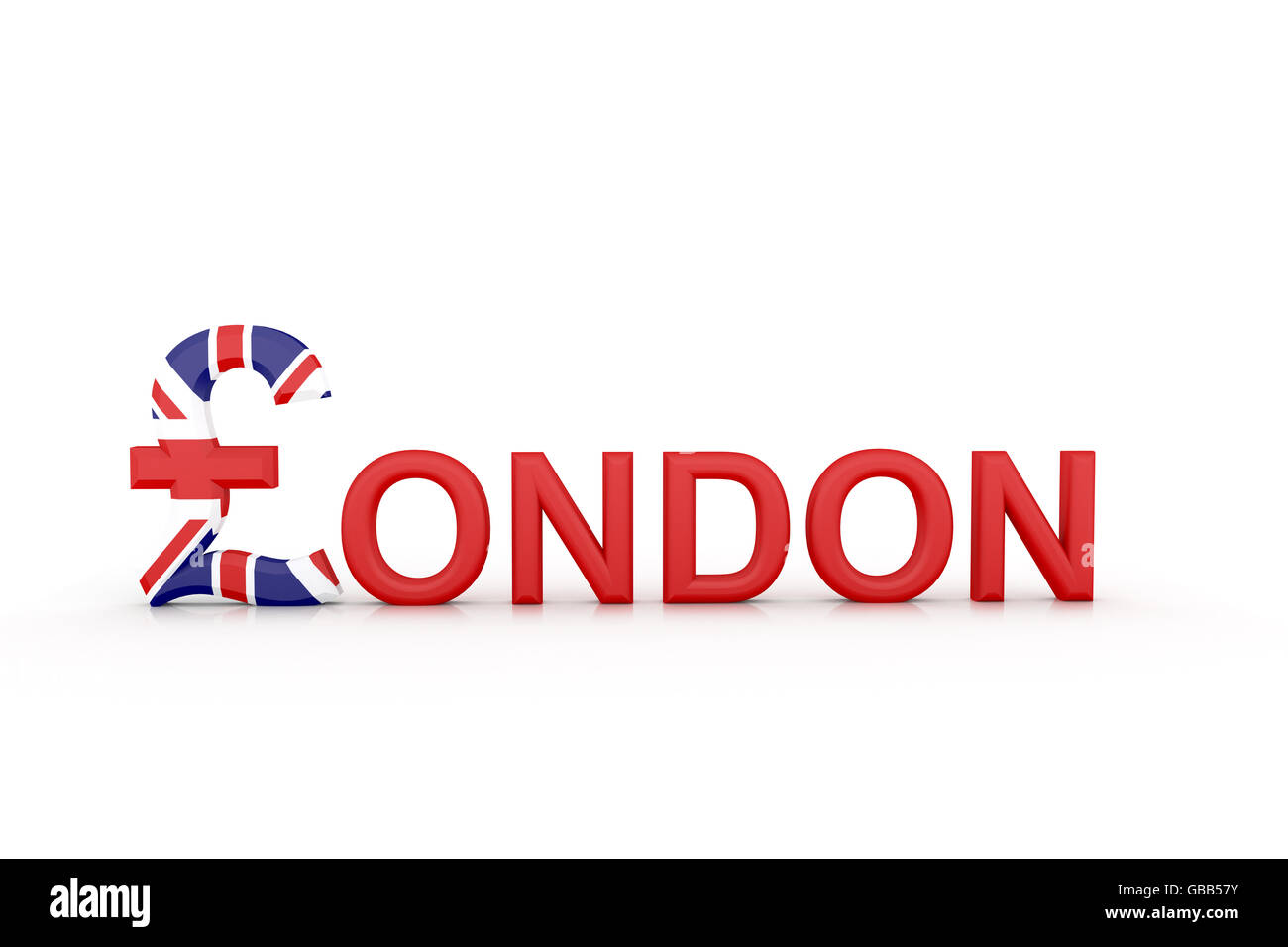 Illustration 3D Text Londres avec symbole monétaire Banque D'Images