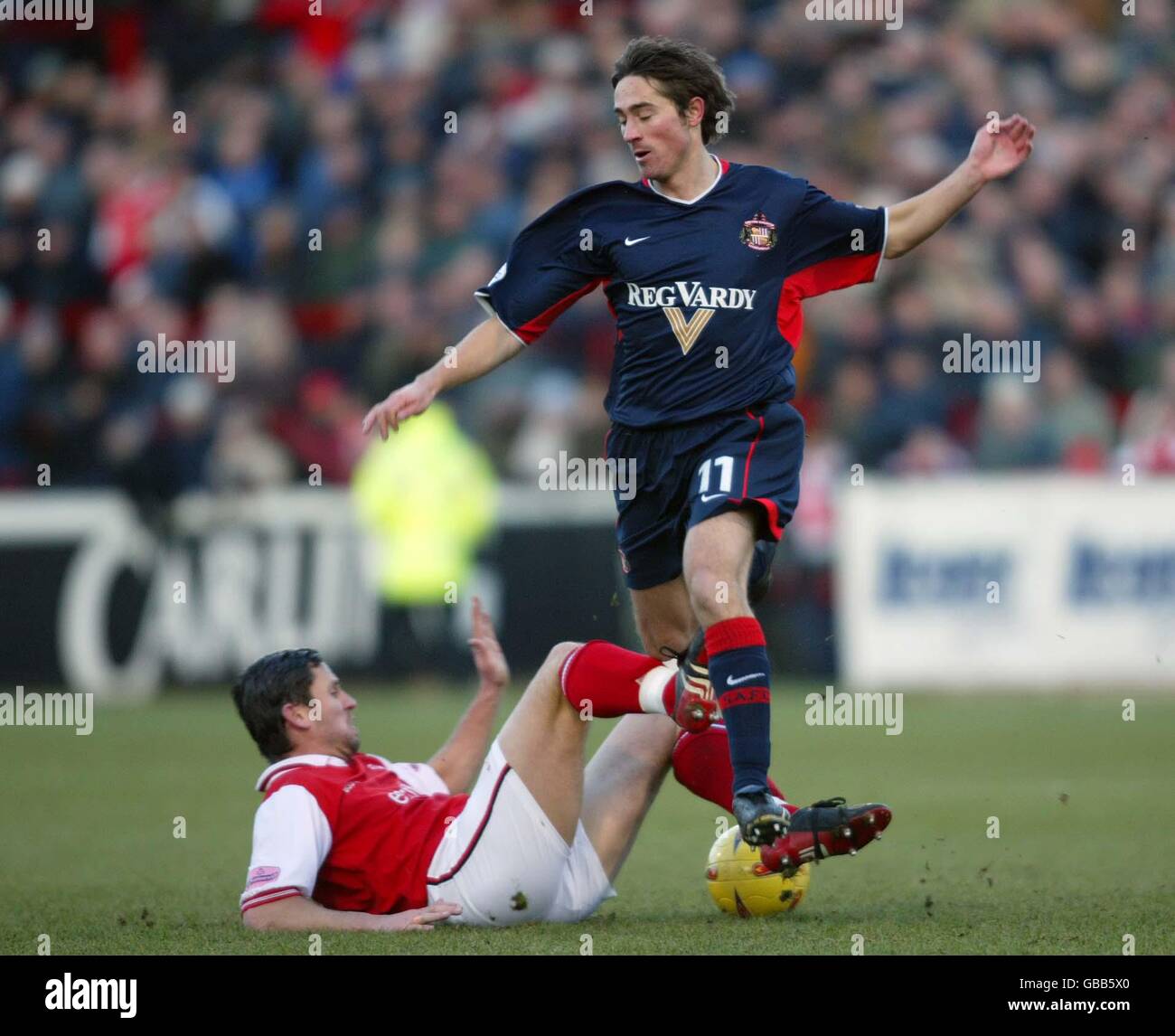 Soccer - Nationwide League Division One - Rotherham United contre Sunderland.Stewart Talbot de Rotherham United s'attaque à Tommy Smith de Sunderland Banque D'Images